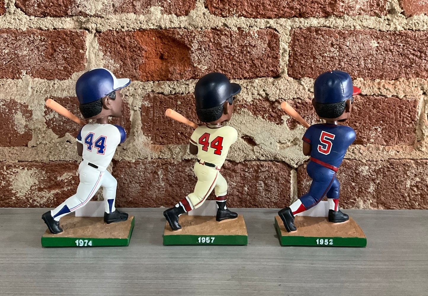 Hank Aaron Three Bobblehead Set