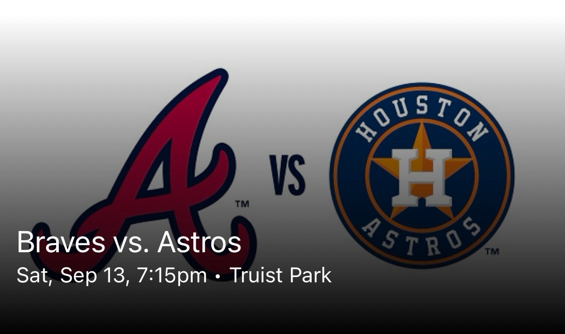 Braves vs. Astros 9/13/25