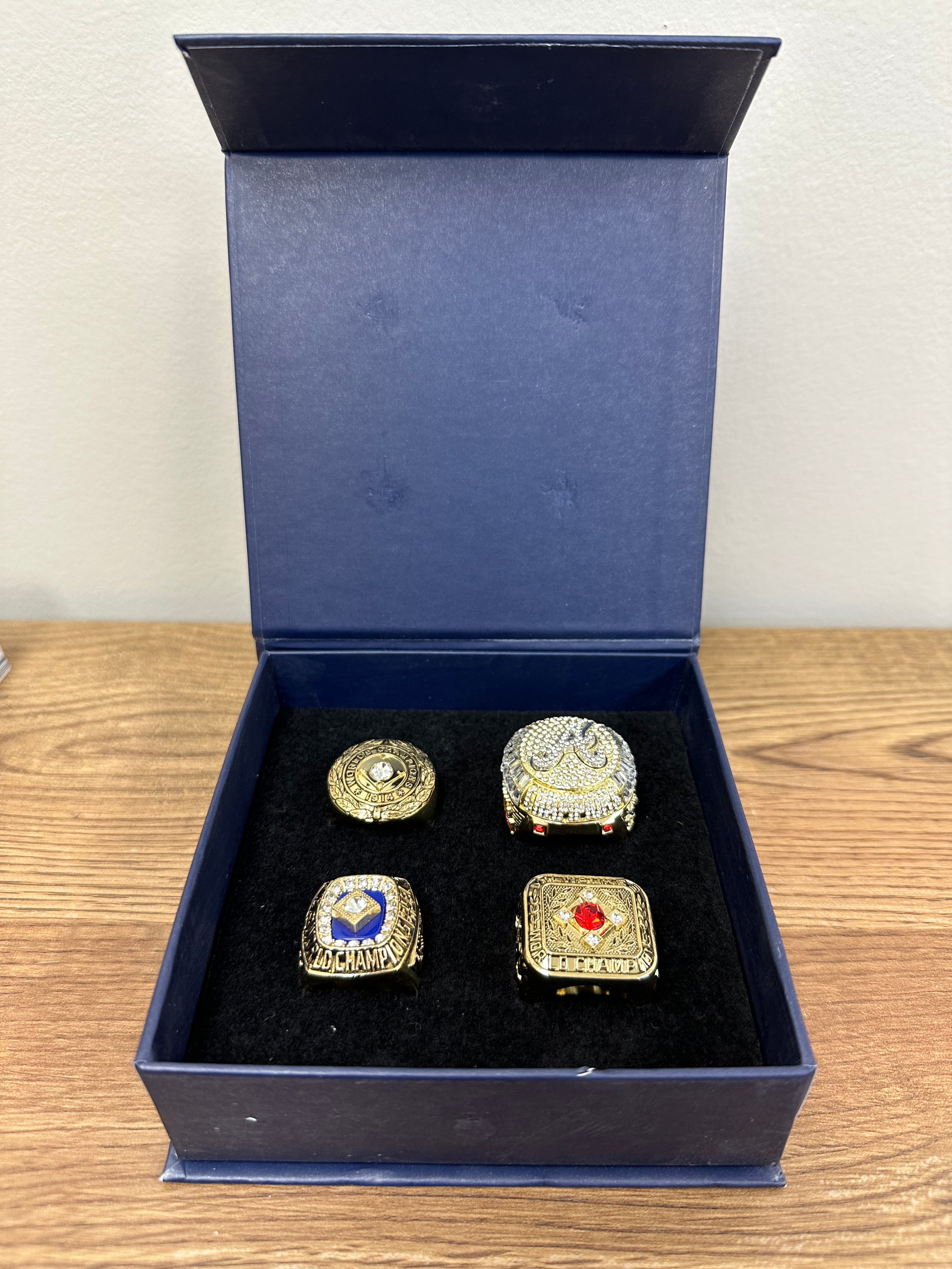 ATL 2021 Braves 13 ACUNA,JR Christmas Gift Series Cubs World Replica Champions Ring Set Atlanta Championship Rings with Wooden Box Gifts Women Mens