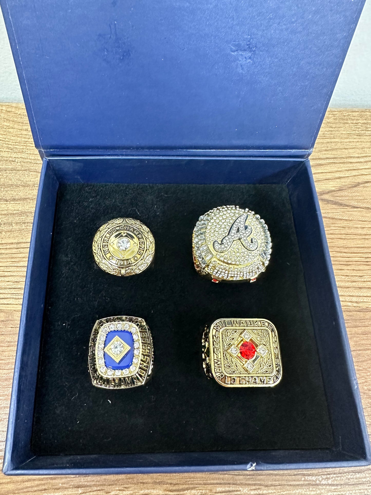 Atlanta Braves A-List World Series Ring Set (1914, 1957, 1995, 2021)