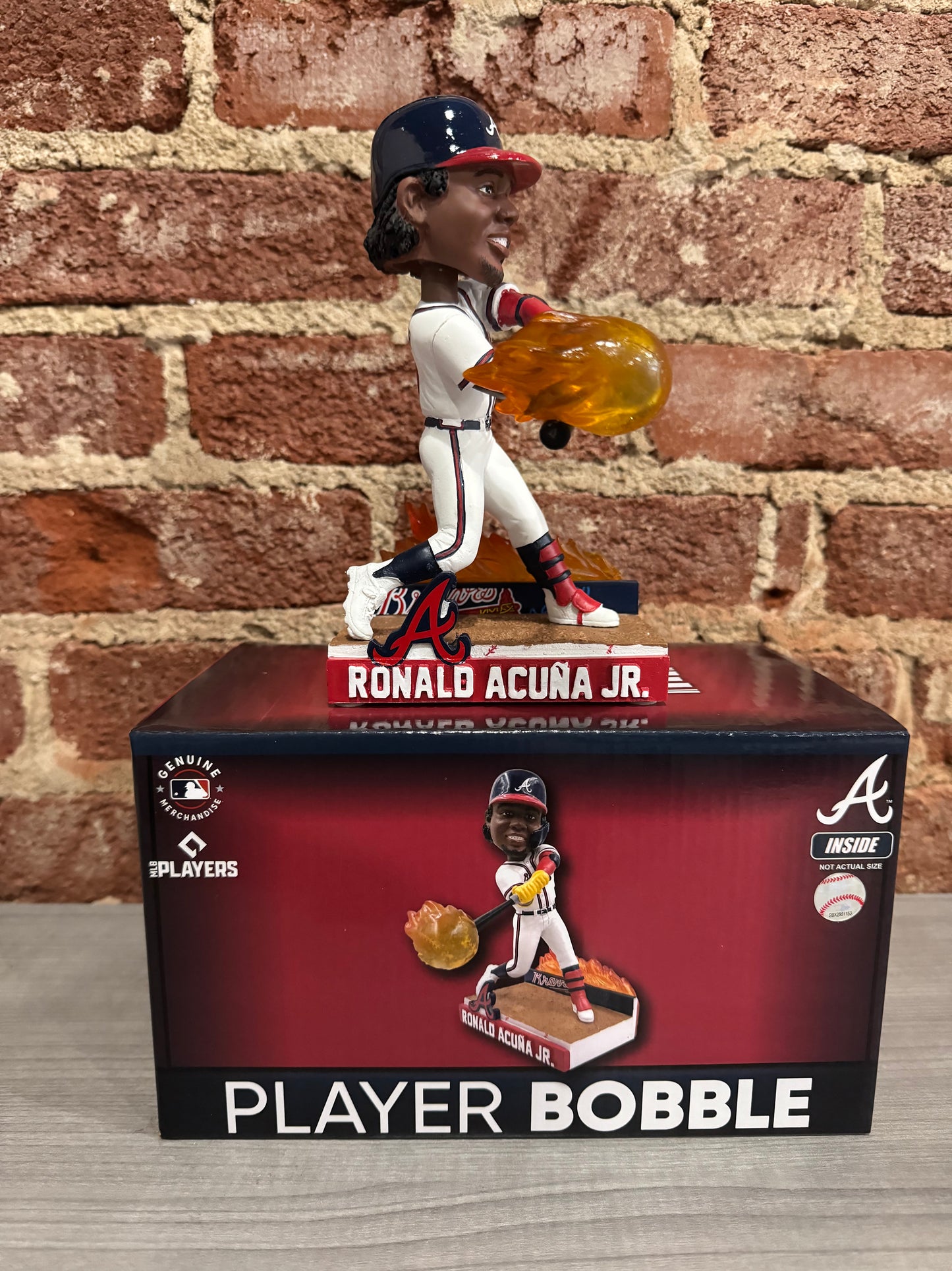 Ronald Acuna Jr Atlanta Braves On Fire Bobblehead #/221