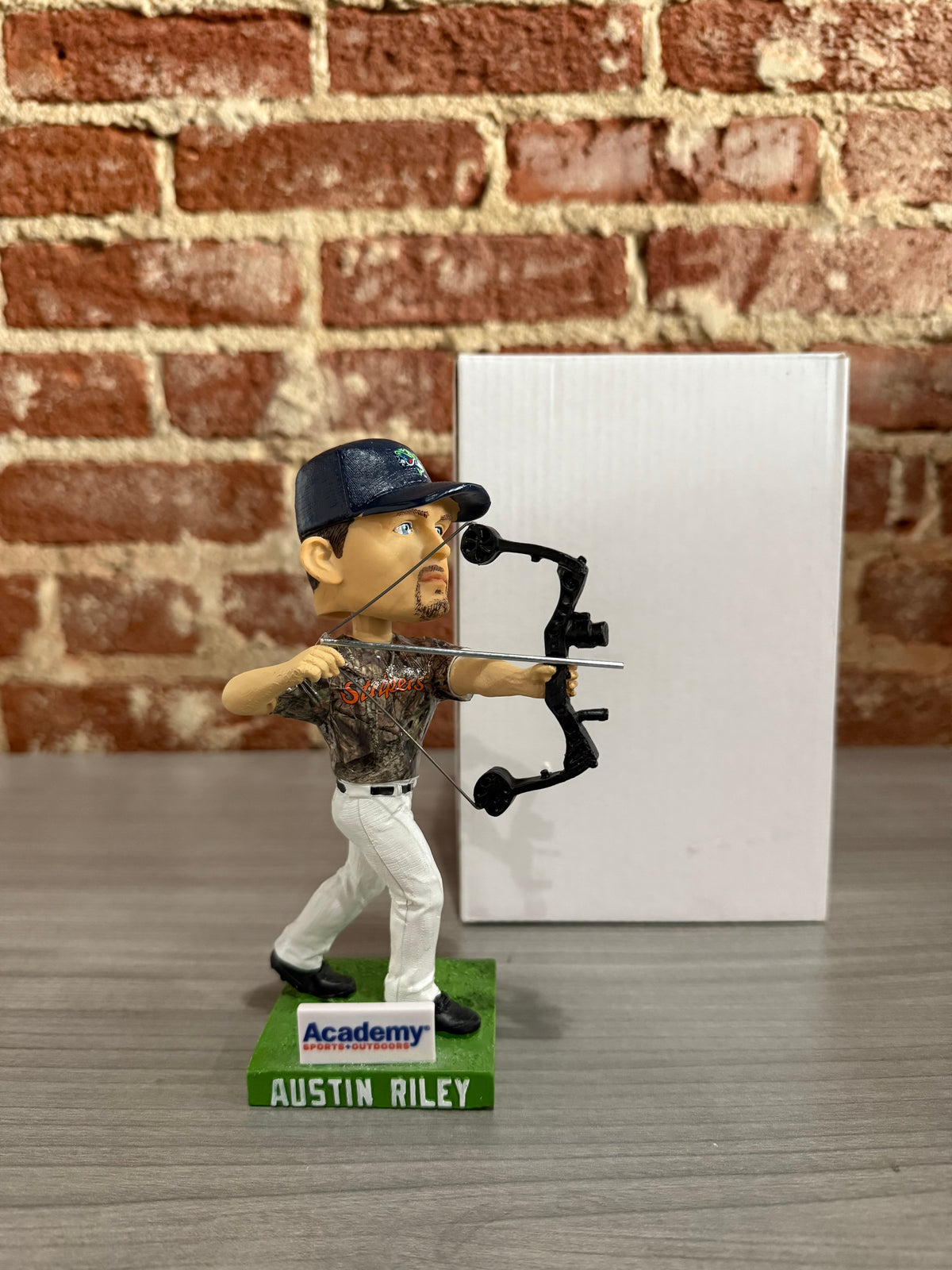 Austin Riley Hunter Austin Riley Bow Hunter Bobblehead Gwinnett Stripers – Atlanta Bobbles