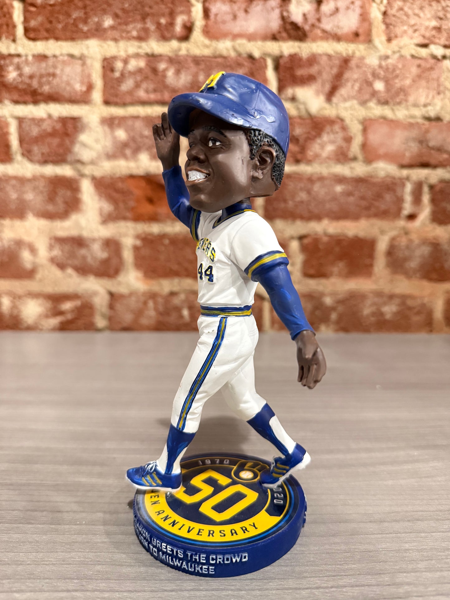 Hank Aaron Milwaukee Brewers 50th Anniversary Bobblehead