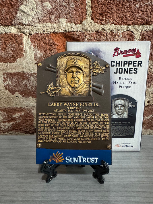 Chipper Jones Hall of Fame Replica Plaque