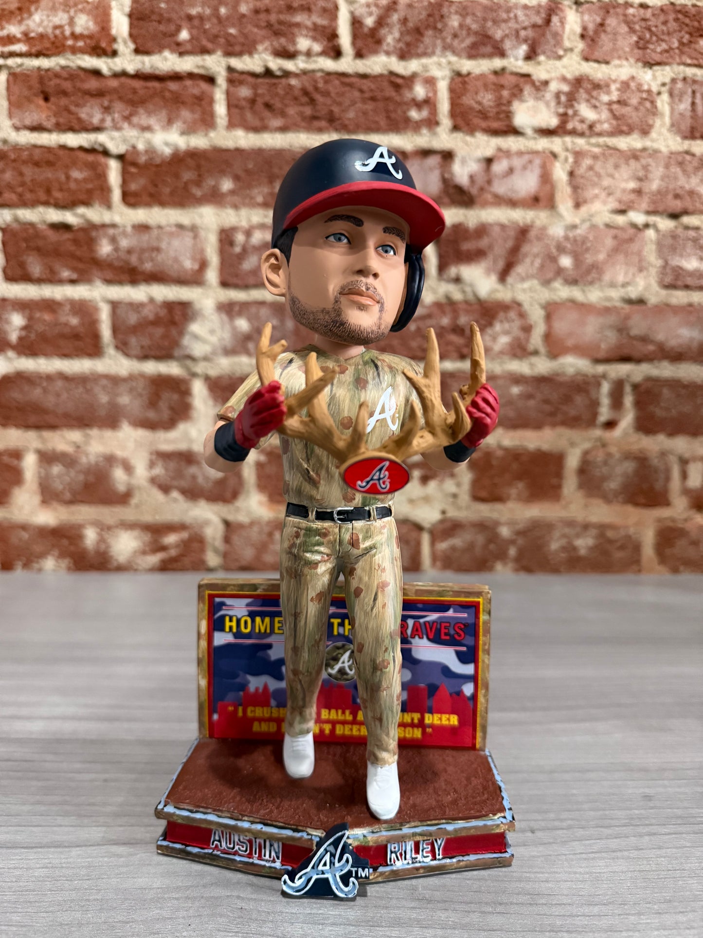 Austin Riley Atlanta Braves Camo Hunting Bobblehead #/360