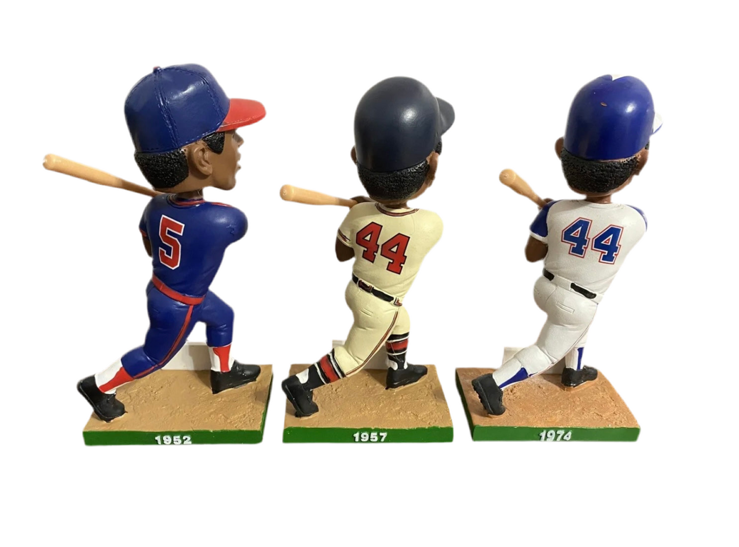 Hank Aaron Three Bobblehead Set