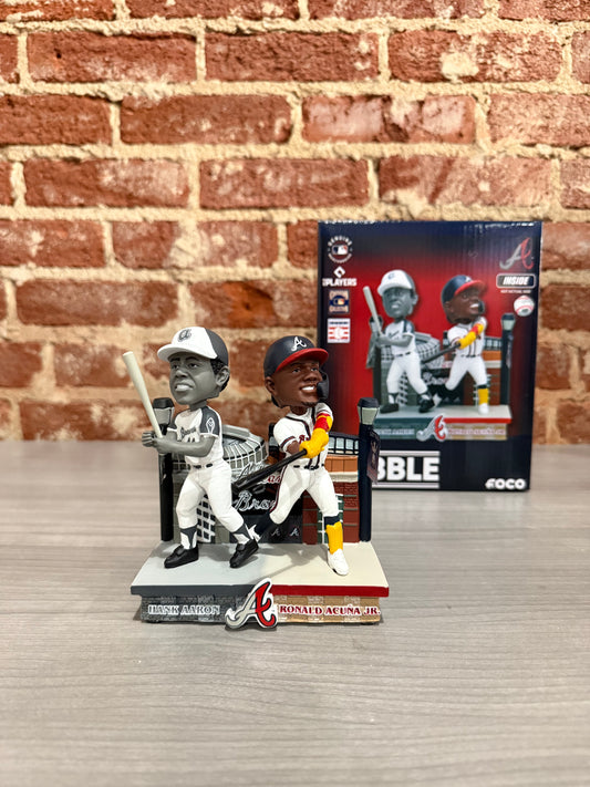 Hank Aaron & Ronald Acuna Jr Atlanta Braves Then and Now Bobblehead #/223