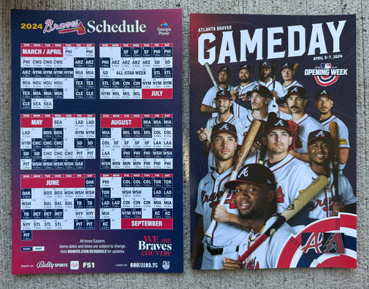Atlanta Braves 2024 Magnetic Schedule and Opening Series Program