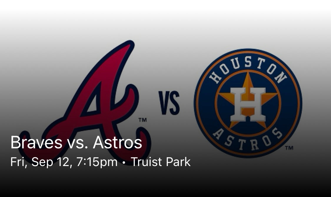 Braves vs. Astros 9/12/25