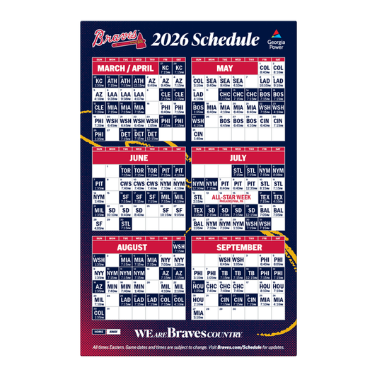 2026 Atlanta Braves Magnetic Schedule & Opening Day Program