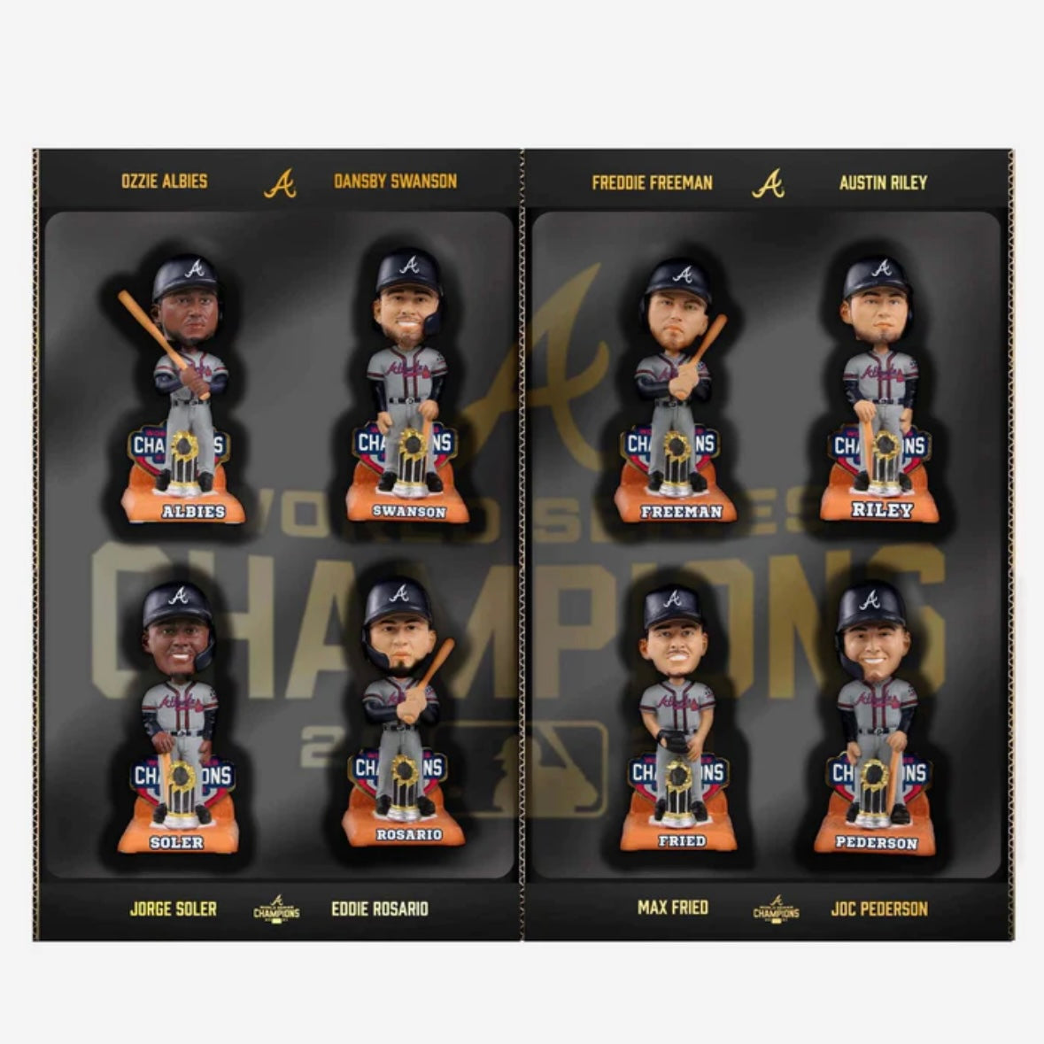 Atlanta Braves 2021 World Series Champions Commemorative Mini Bobblehead Boxed Set