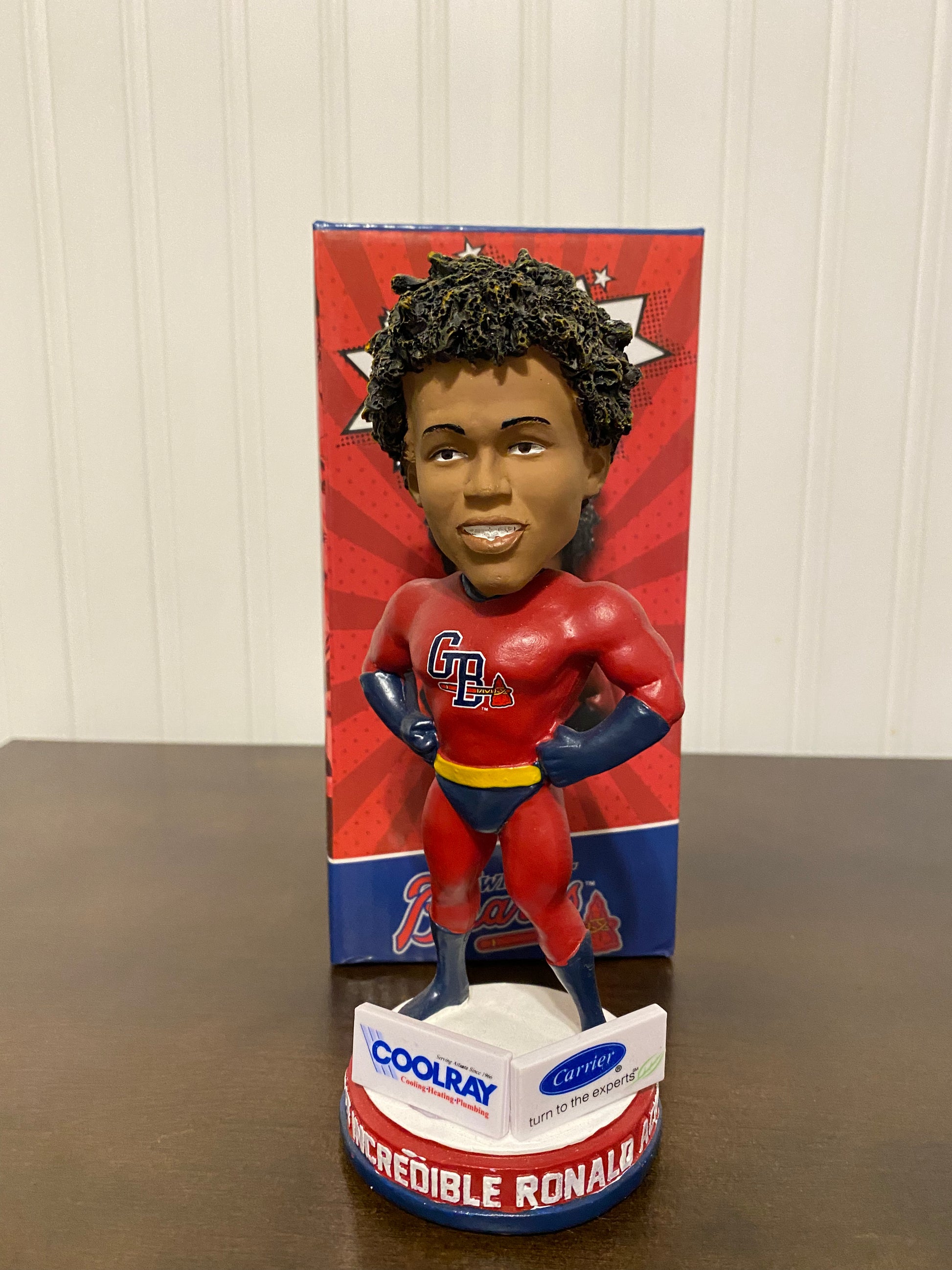 Ronald Acuña Jr. Super Hero Bobblehead Gwinnett Braves