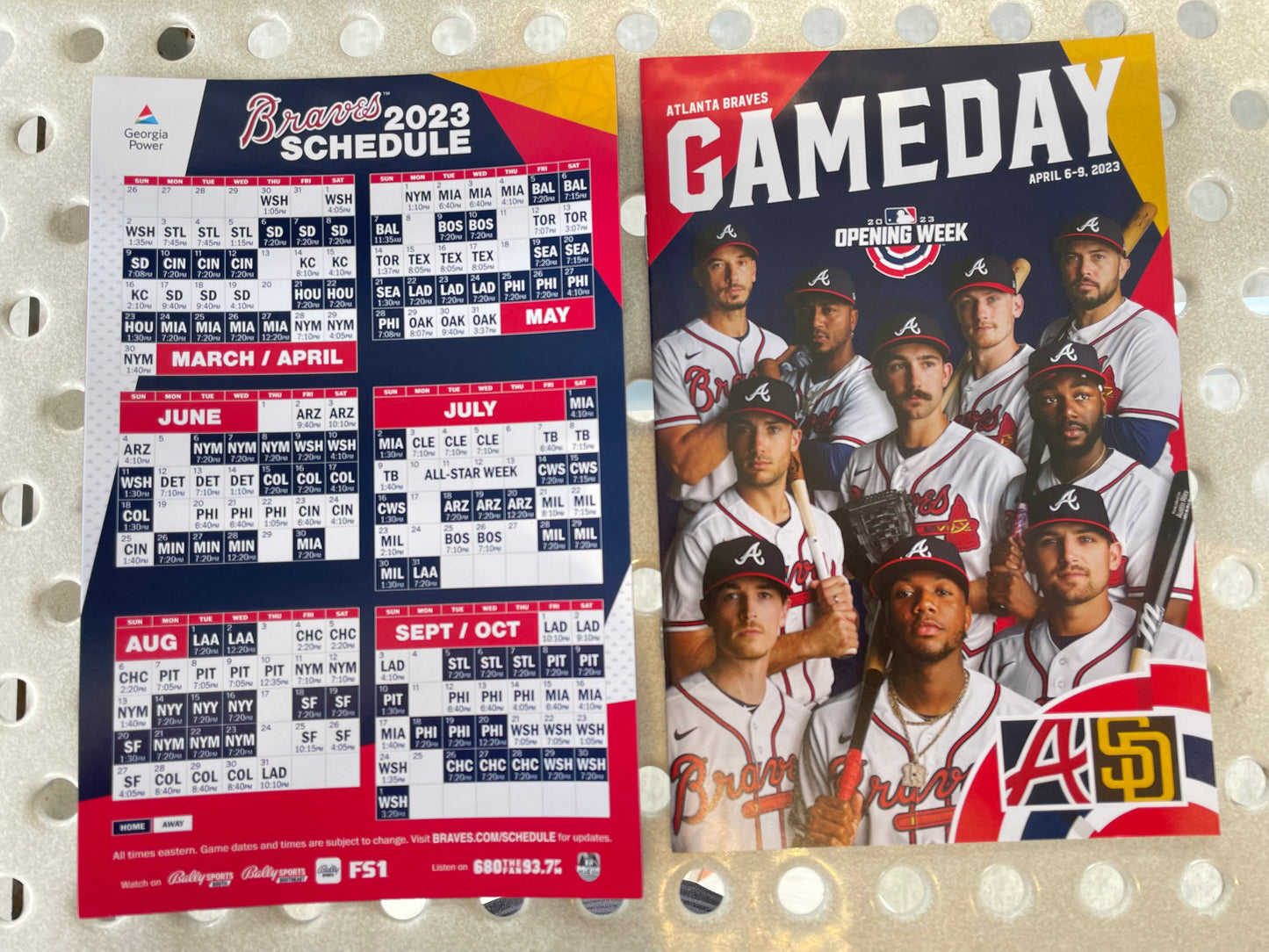 Braves 2023 Magnetic Schedule and Opening Series Program