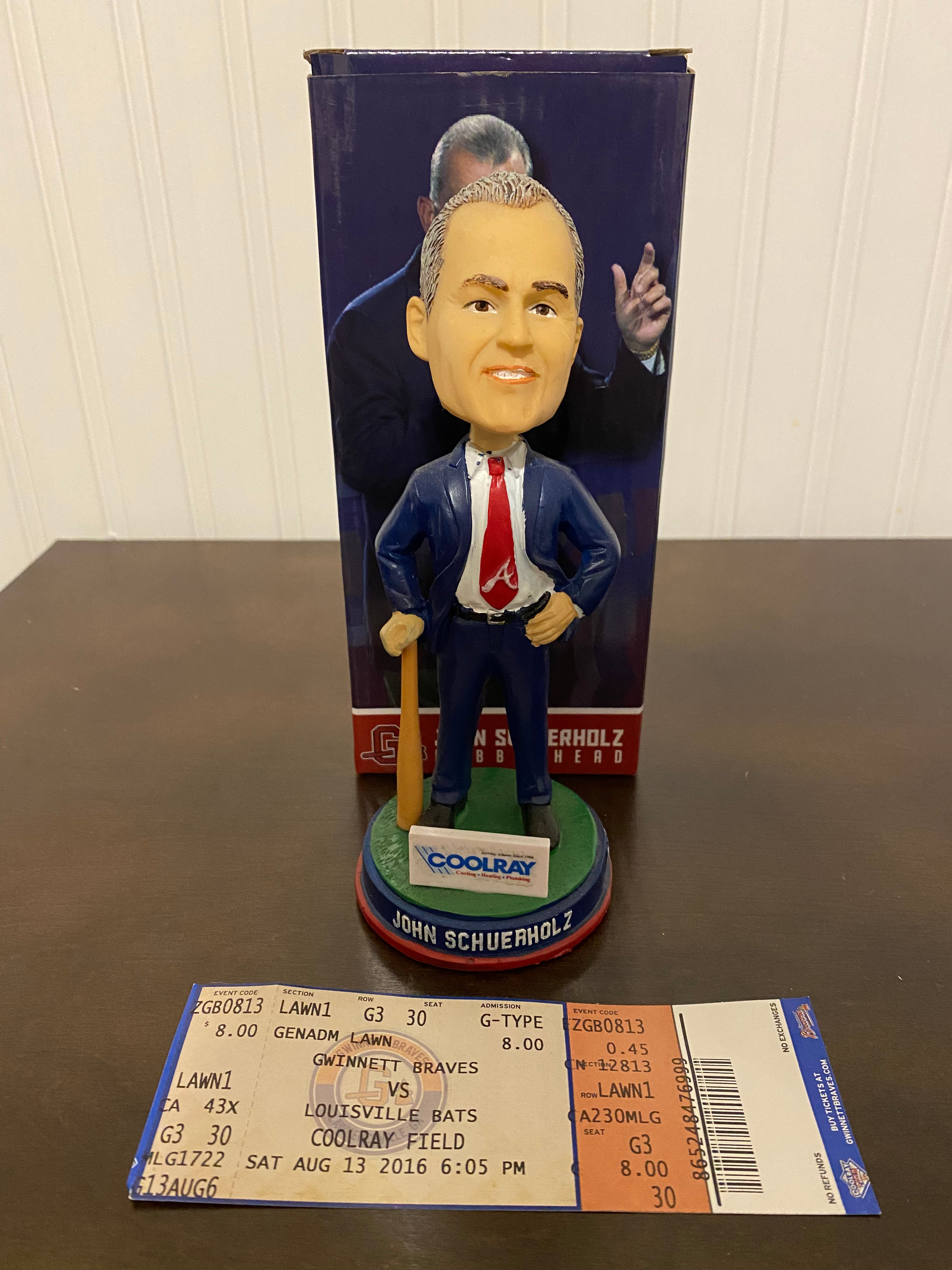 John Schuerholz Gwinnett Braves Bobblehead – Atlanta Bobbles